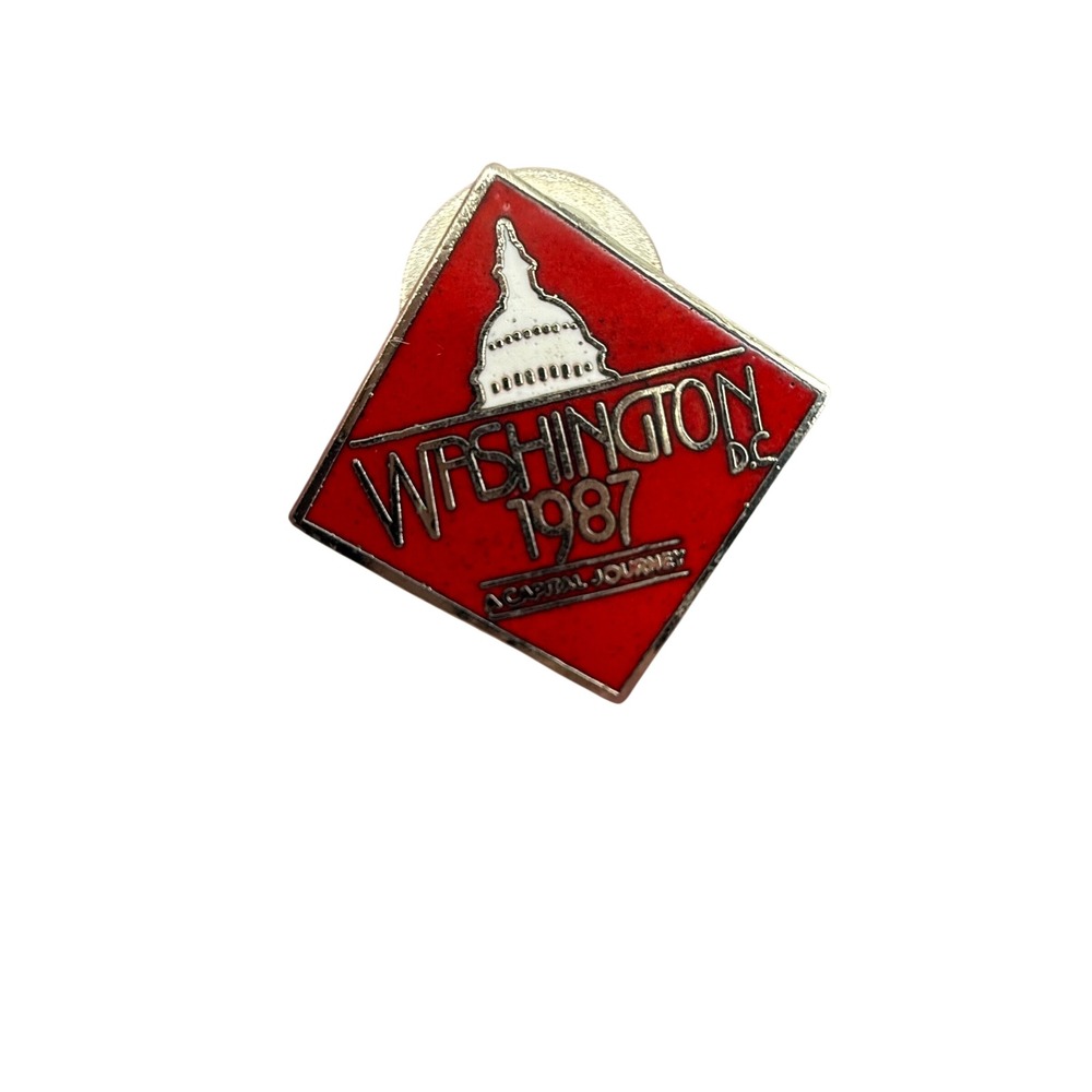 Vtg Washington DC 1987 Capital Journey Enamel Lapel Pin Souvenir Junk Journal